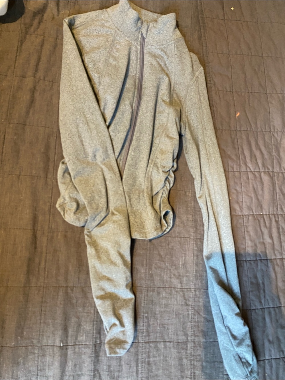 Women's Light Gray Zip-Front Active Jacket